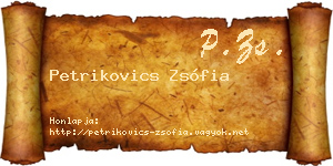 Petrikovics Zsófia névjegykártya