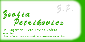 zsofia petrikovics business card
